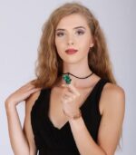 Rooted in Strength Malachite Necklace – Africa-shaped pendant that symbolizes heritage, healing, and personal empowerment.