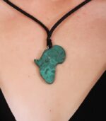 Rooted in Strength Malachite Necklace – Africa-shaped pendant that symbolizes heritage, healing, and personal empowerment.