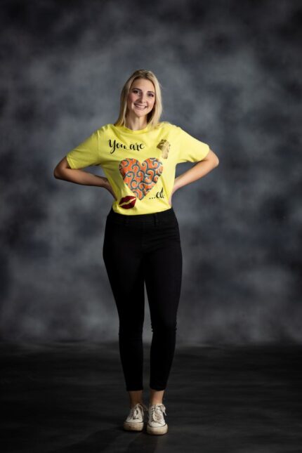 You Are Loved Tee with African print heart, raised fist, and glitter lips from L’Africaine Boutique.