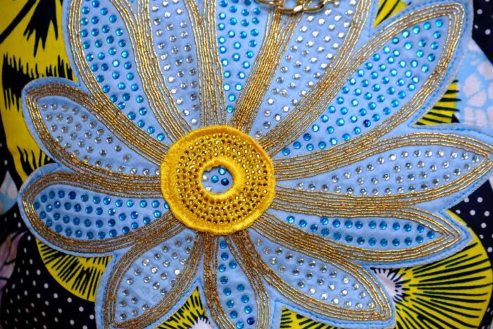 Ankara embroidered flower bucket - Image 3
