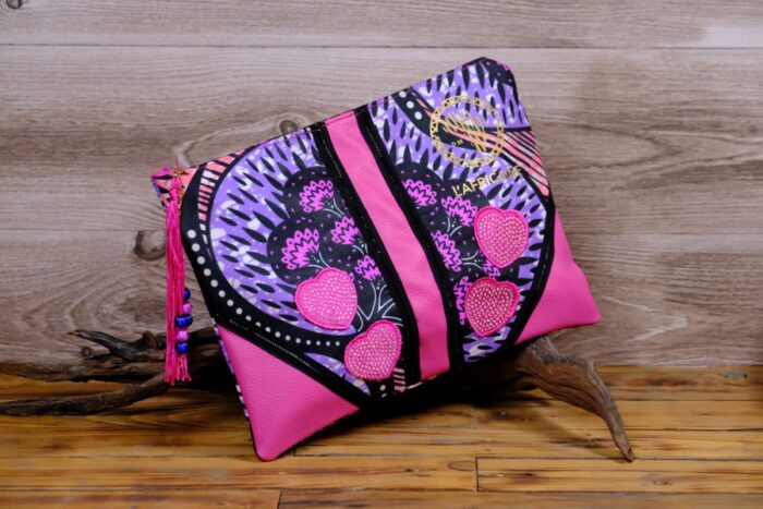 Ankara heart tassel clutch - Image 5